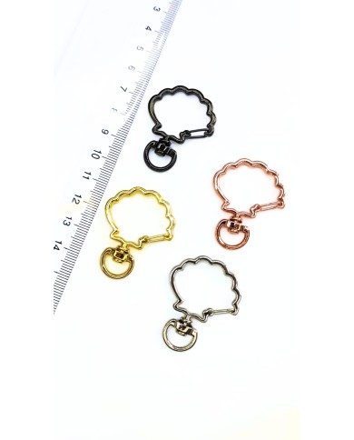 Yaylı Kanca Anahtarlık Çanta Askı Aparatı İstiridye Siyah 30x38mm - 1 Adet