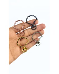 Yaylı Kanca Anahtarlık Çanta Askı Aparatı İstiridye Siyah 30x38mm - 1 Adet