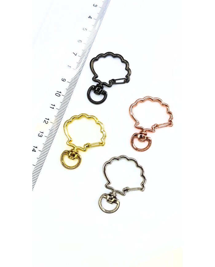 Yaylı Kanca Anahtarlık Çanta Askı Aparatı İstiridye Siyah 30x38mm - 1 Adet