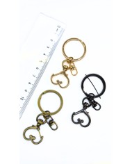 Yaylı Kanca ve Çift Tur Halka Anahtarlık Çanta Askı Aparatı Kalp Sarı - 1 Adet