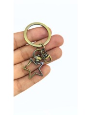 Yaylı Kanca ve Çift Tur Halka Anahtarlık Çanta Askı Aparatı Kalp Antik Yeşil - 1 Adet