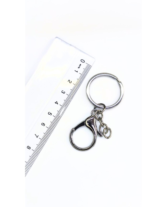 Papağan Klips ve Çift Tur Halka Anahtarlık Çanta Askı Aparatı Antrasit - 1 Adet