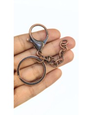 Papağan Klips ve Çift Tur Halka Anahtarlık Çanta Askı Aparatı Bakır - 1 Adet