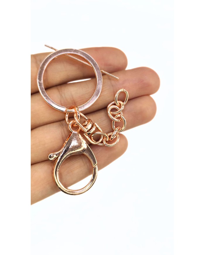 Papağan Klips ve Çift Tur Halka Anahtarlık Çanta Askı Aparatı Pembe - 1 Adet