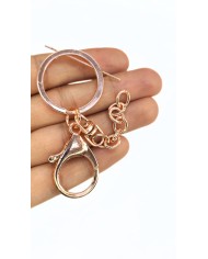 Papağan Klips ve Çift Tur Halka Anahtarlık Çanta Askı Aparatı Pembe - 1 Adet