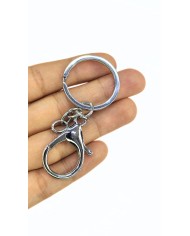 Papağan Klips ve Çift Tur Halka Anahtarlık Çanta Askı Aparatı Nikel - 1 Adet