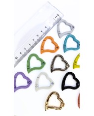 Yaylı Kanca Anahtarlık Çanta Askı Aparatı Kalp Mor 29x31mm - 1 Adet