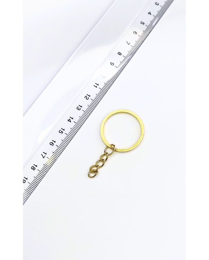 Yuvarlak Anahtarlık Halkası ve Uzatma Zinciri Nikel 25mm - 1 Adet