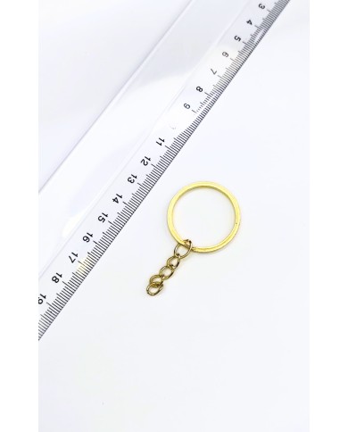 Yuvarlak Anahtarlık Halkası ve Uzatma Zinciri Nikel 25mm - 1 Adet