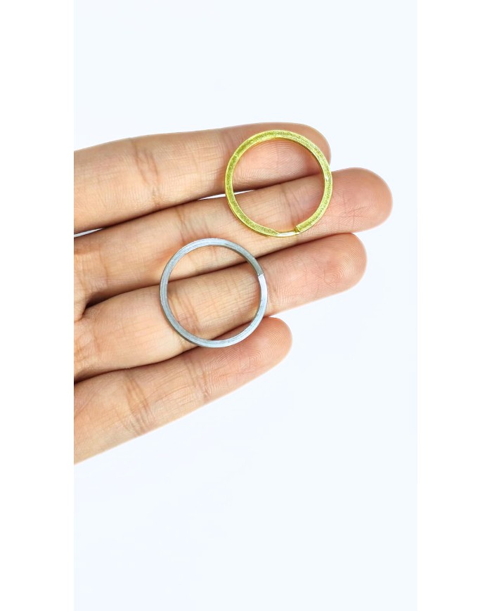 Yuvarlak Anahtarlık Çanta Halkası Çift Tur Sarı 21mm - 100 Adet