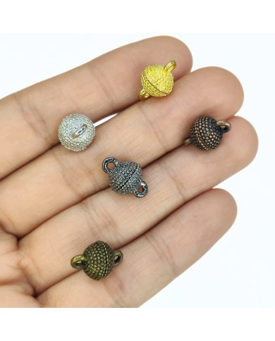 Mıknatıslı Top Noktalı Kolye Bileklik Kilidi Kapama Nikel - 1 Adet