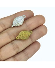 Mıknatıslı Huni Noktalı Kolye Bileklik Kilidi Kapama Sarı - 1 Adet