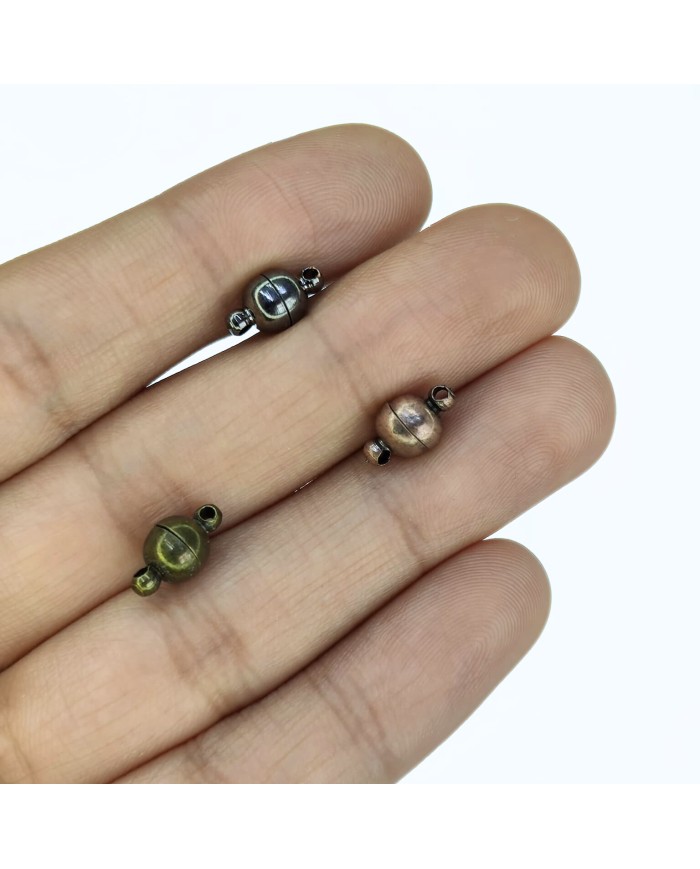 Mıknatıslı Küçük Top Kolye Bileklik Kilidi Kapama Antik Yeşil - 1 Adet