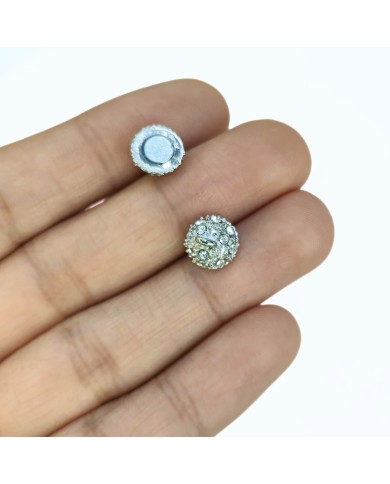 Mıknatıslı Zirkon Taşlı Top Kolye Bileklik Kilidi Kapama Sarı- 1 Adet