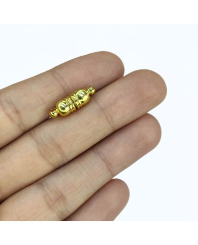 Mıknatıslı Bombeli Kolye Bileklik Kilidi Kapama Sarı - 1 Adet