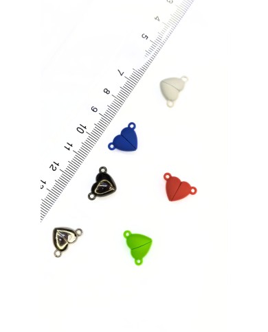 Mıknatıslı Kalp Kolye Bileklik Kilidi Kapama Kırmızı - 1 Adet