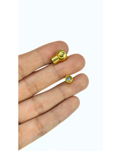 Mıknatıslı Bombeli Silindir Kolye Bileklik Kilidi Kapama Sarı - 1 Adet