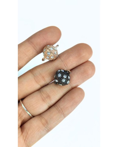 Mıknatıslı Zirkon Taşlı Kolye Bileklik Kilidi Kapama Pembe - 1 Adet