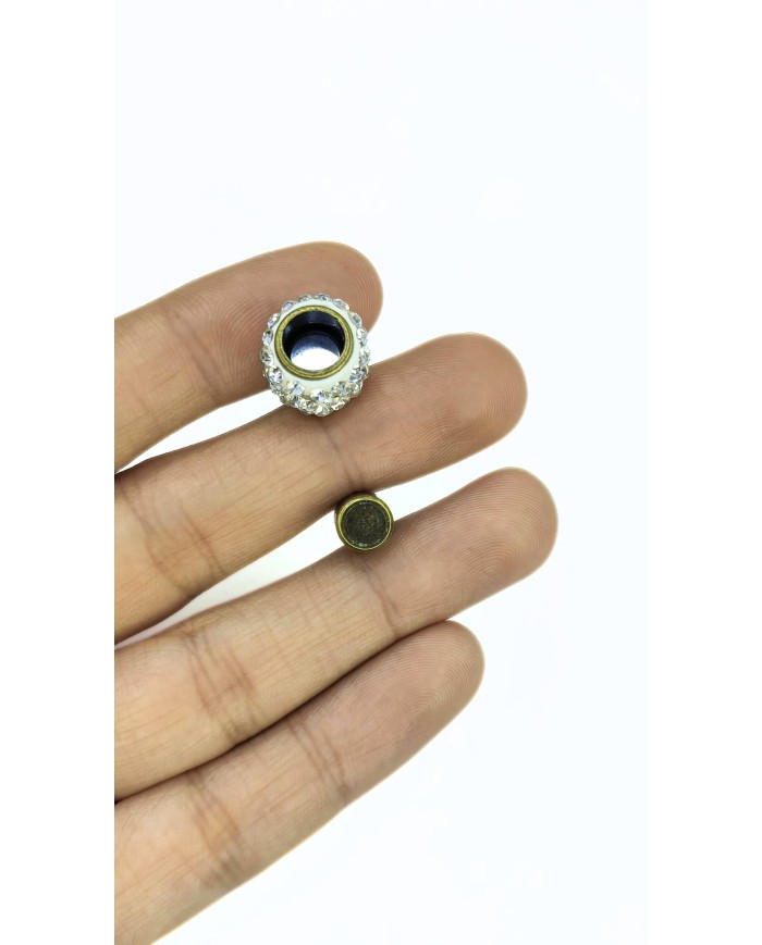 Mıknatıslı Zirkon Taşlı Kolye Bileklik Kilidi Kapama Sarı - 1 Adet