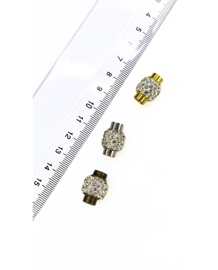 Mıknatıslı Zirkon Taşlı Kolye Bileklik Kilidi Kapama Sarı - 1 Adet