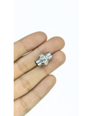 Mıknatıslı Zirkon Taşlı Kolye Bileklik Kilidi Kapama Nikel - 1 Adet