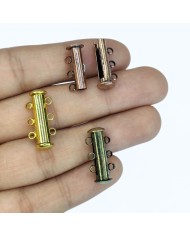 Geçmeli Mıknatıslı Uzun 3 Halkalı Kolye Bileklik Kilidi Kapama Sarı - 1 Adet