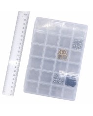 Şeffaf Boncuk Kutusu Organizer Kilitli - 24 Gözlü