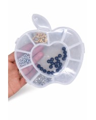 Şeffaf Boncuk Kutusu Organizer Kilitli Elma - 11 Gözlü