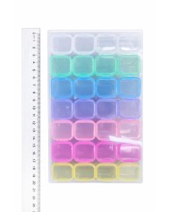 Şeffaf Boncuk Kutusu Organizer Kilitli Dikdörtgen - 28 Gözlü