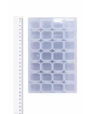 Şeffaf Boncuk Kutusu Organizer Kilitli Dikdörtgen - 28 Gözlü