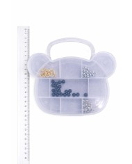 Şeffaf Boncuk Kutusu Organizer Kilitli Ayıcık - 11 Gözlü