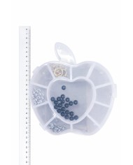 Şeffaf Boncuk Kutusu Organizer Kilitli Elma - 11 Gözlü