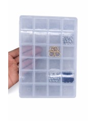 Şeffaf Boncuk Kutusu Organizer Kilitli - 24 Gözlü