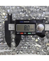 8mm İpe Dizili Kristal Boncuk Şeffaf Sarı - 10 Dizi