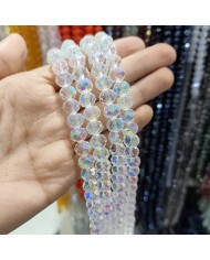 10mm İpe Dizili Kristal Boncuk Şeffaf Janjanlı - 10 Dizi