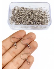 Çelik Küpe Kancası Çift Nikel 19x19mm - 1 Adet