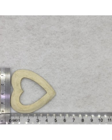 Ahşap Kolye Ucu - Krem Kalp