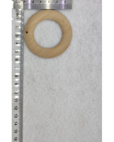 Ahşap Kolye Ucu - Krem Yuvarlak - 3 Adet