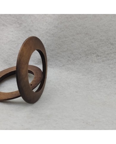 3 Adet - Ahşap Kolye Ucu - Kahverengi