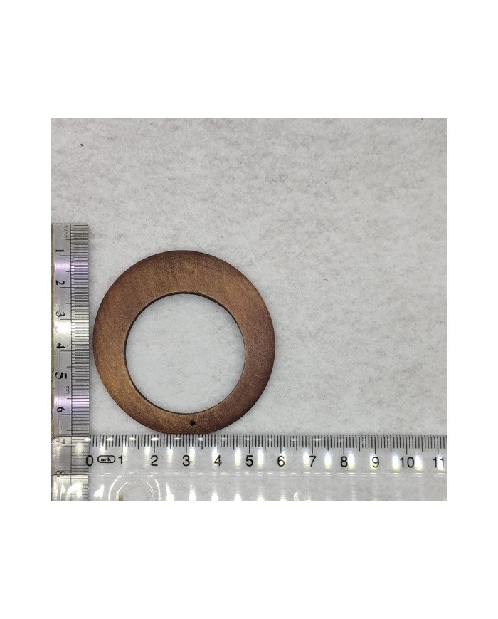 3 Adet - Ahşap Kolye Ucu - Kahverengi