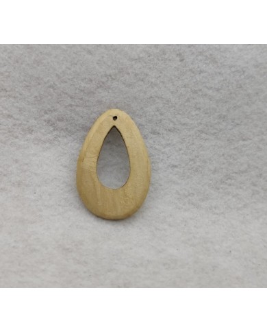 Ahşap Kolye Ucu - Damla Üstten Delikli