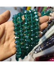 12mm İpe Dizili Kristal Boncuk Şeffaf Yeşil - 1 Dizi