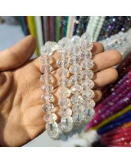 12mm İpe Dizili Kristal Boncuk Şeffaf - 1 Dizi