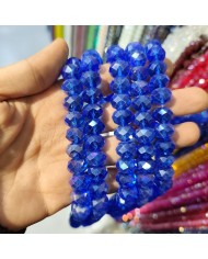 12mm İpe Dizili Kristal Boncuk Lacivert - 1 Dizi