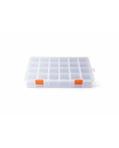 Şeffaf Boncuk Kutusu Organizer Mono Kilitli - 24 Gözlü