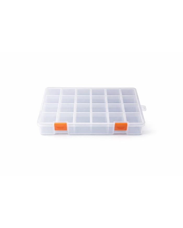 Şeffaf Boncuk Kutusu Organizer Mono Kilitli - 24 Gözlü