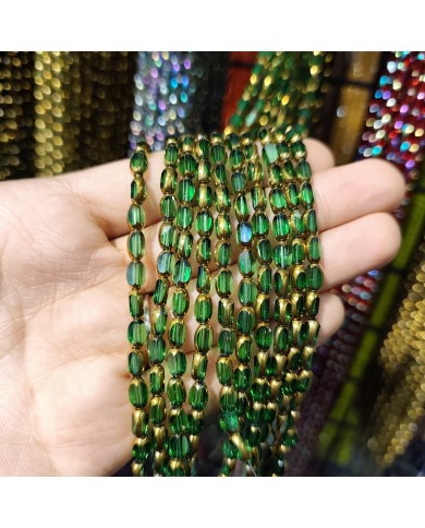 İpe Dizili Çek Cam Boncuk Şeffaf Yeşil - 1 Dizi