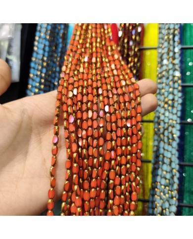 İpe Dizili Çek Cam Boncuk Mat Turuncu - 1 Dizi