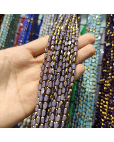 İpe Dizili Çek Cam Boncuk Mat Lila - 1 Dizi