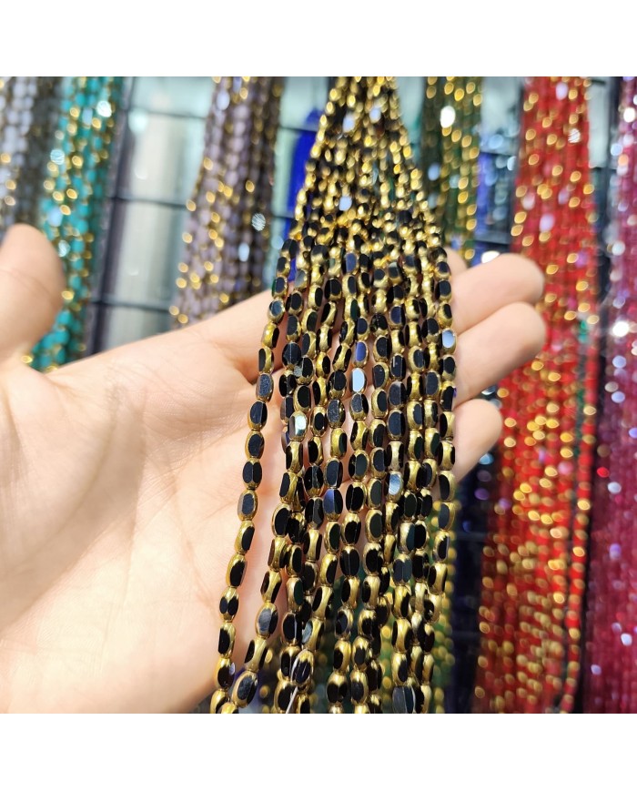 İpe Dizili Çek Cam Boncuk Mat Siyah - 1 Dizi